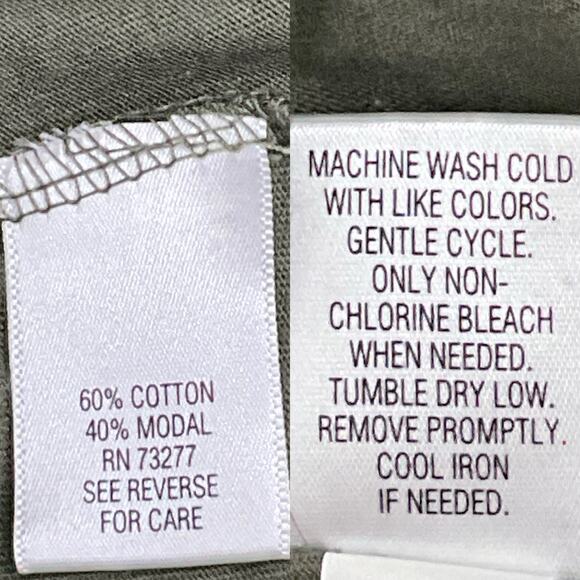 Croft & Barrow Olive Green Peplum Top With Faux Keyhole Neckline Size Small NWT - Picture 5 of 8